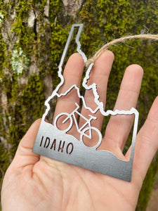 Idaho State Mountain Biking Ornament