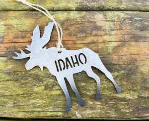 Idaho State Moose Metal Ornament
