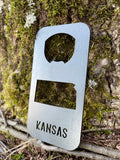 Kansas State Rectangle Metal Bottle Opener