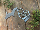 Michigan State Mountain Bike Metal Ornament