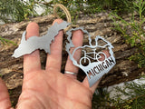Michigan State Mountain Bike Metal Ornament