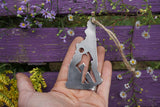 New Hampshire State Metal Ornament with Hiker