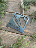 New Mexico State Ski Mountain Ornament made from Raw Steel