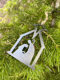 Nativity Christmas Ornament made from Raw Steel