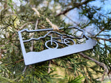 Pennsylvania State Mountain Bike Ornament made from Raw Steel
