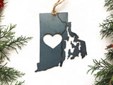 Rhode Island State Metal Ornament