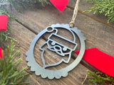 Santa Head Raw Steel Christmas Ornament