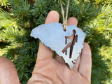 South Carolina State Hiker Ornament made from Raw Steel