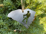 South Carolina State Hiker Ornament made from Raw Steel