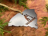 South Carolina State Stand Up Paddle Board Ornament made from Raw Steel