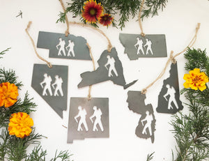 PICK YOUR State HIKER Metal Ornament