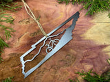 Tennessee State Mountain Bike Ornament made from Raw Steel