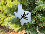 Texas State Kayak Ornament made from Raw Steel