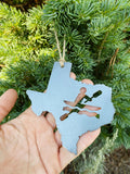 Texas State Kayak Ornament made from Raw Steel
