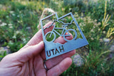 Utah State Mountain Biking Metal Ornament