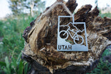 Utah State Mountain Biking Metal Ornament