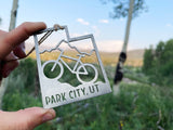 Utah State Park City Mountain Biking Metal Ornament