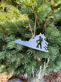 Virginia State Metal Ornament with Hikers