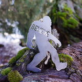 Yeti Bigfoot Believe Metal Steel Ornament