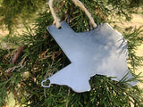 Texas State Metal Ornament with tiny heart over El Paso