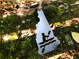New Hampshire State Metal Kayaking Ornament