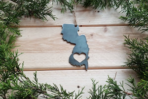 New Jersey State Metal Ornament