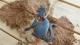 Cat Metal Ornament with Heart