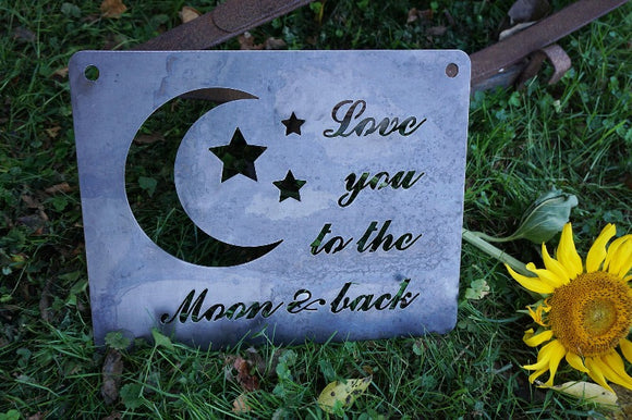 Love You to the Moon & Back - Metal Wall Sign