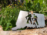 Connecticut State Hiker Metal Ornament