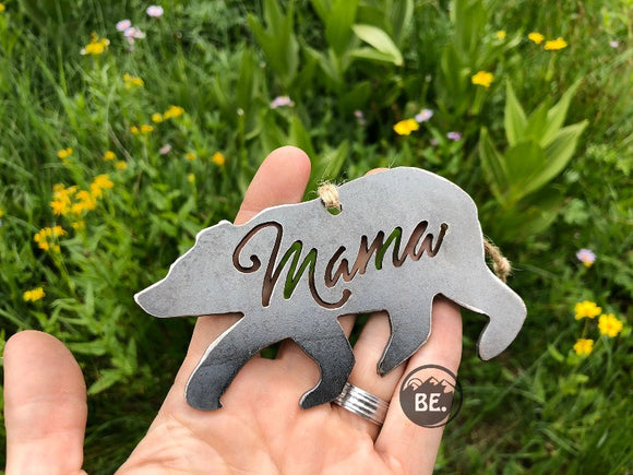 Mama Bear Metal Ornament – BE Creations and Designs