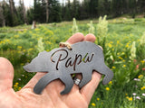 Papa Bear Metal Ornament