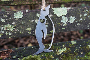 Penguin Metal Ornament with Heart
