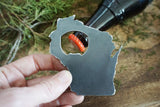 Wisconsin State Metal Bottle Opener Made from Raw Steel