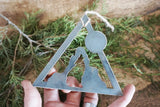 Coyote Moon Triangle Metal Ornament