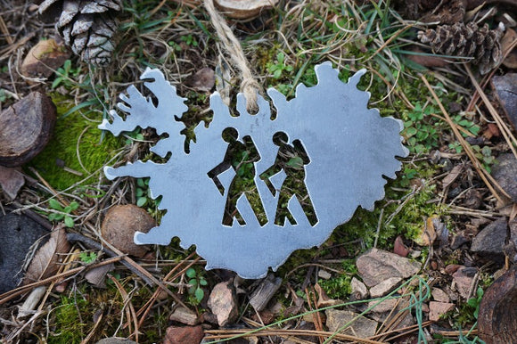 Iceland Hikers Metal Steel Ornament
