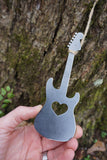 Strat Guitar Ornament with heart