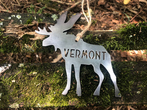 Vermont Moose Metal Ornament