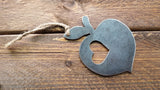 Peach Raw Steel Ornament with heart