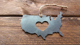 United States of America Ornament with Heart